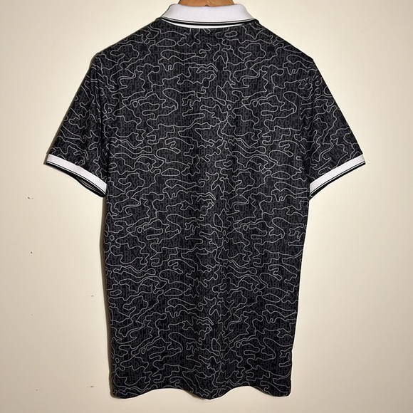 Karl Lagerfeld Paris Logo & Camo-Print Polo Mens Black US Size S - Picture 5 of 12
